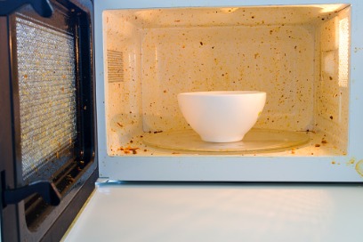 image of dirty microwave