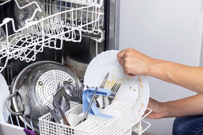 stacking the dishwasher