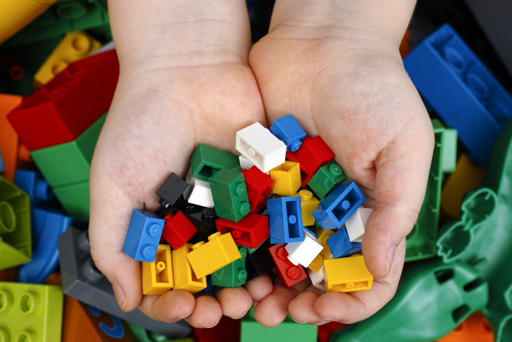 Lego Bricks in child hands