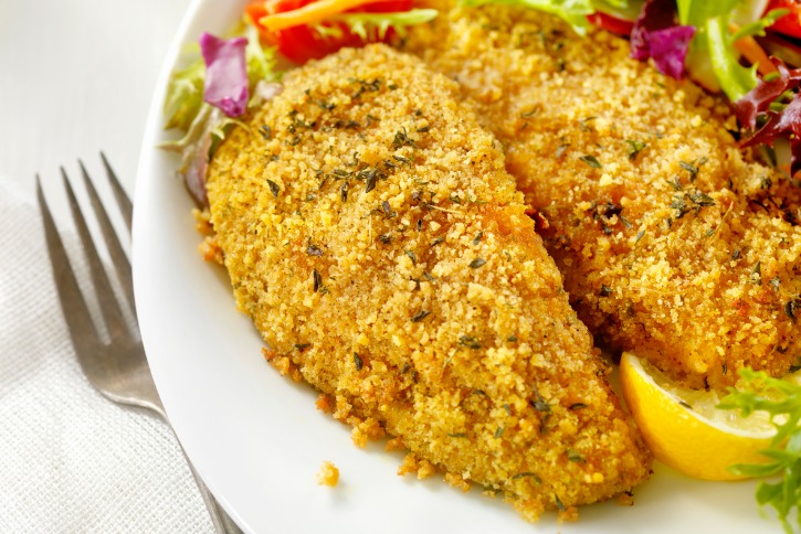 breaded and baked fish