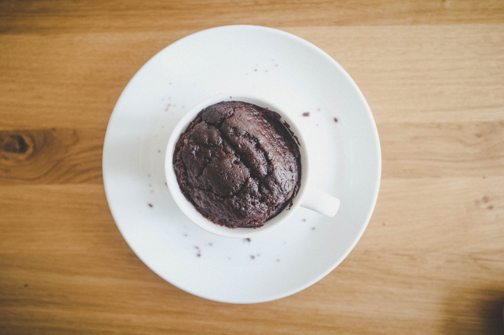 chocolate cake in a mug